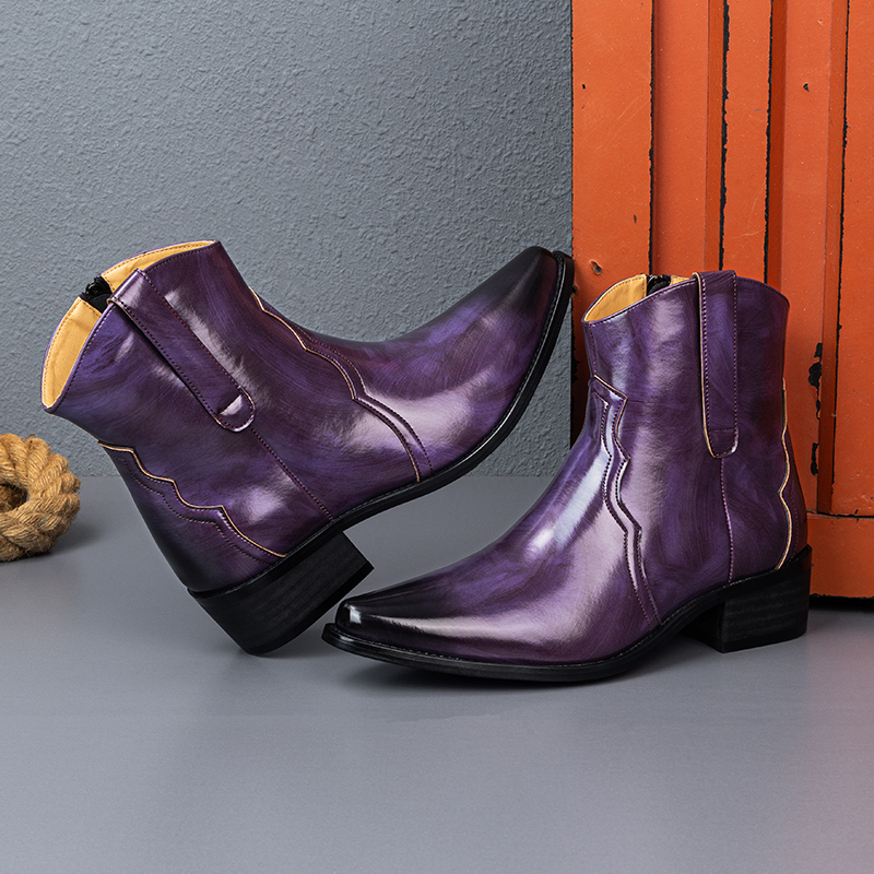 Suede Ankle Boot - Men High Top Boots Solid Color