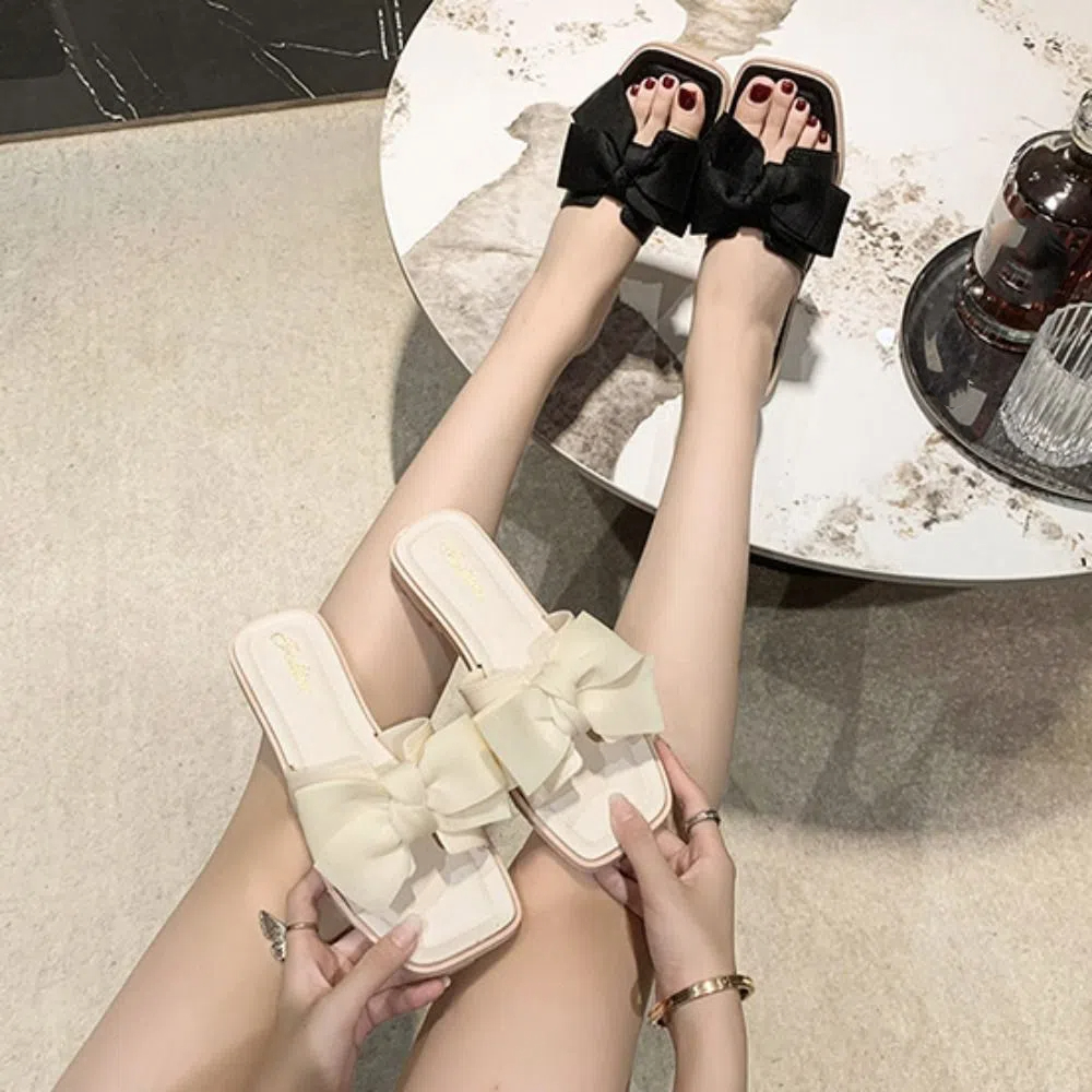 Jelly Sandal Women - Casual Soft Sole Bowknot Slippers PVC