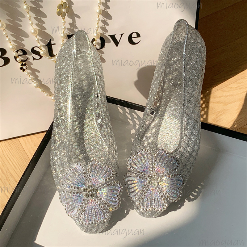 New Crystal Jelly Shoes Sparkl - Jelly Sandal Women avaliação e preço