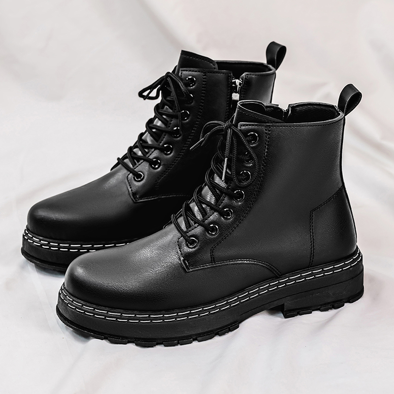 Men's 4-Season Black Patent Le - Suede Ankle Boot avaliação e preço