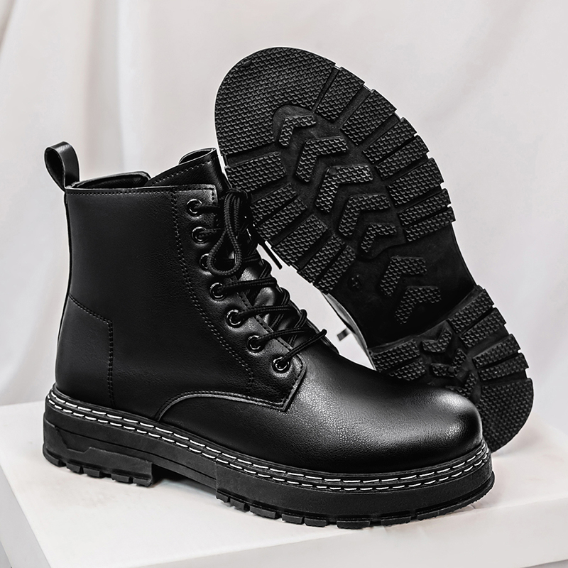 Men's 4-Season Black Patent Le - Suede Ankle Boot avaliação e preço