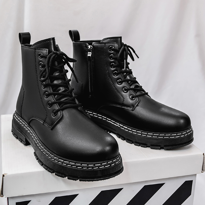 Men's 4-Season Black Patent Le - Suede Ankle Boot avaliação e preço