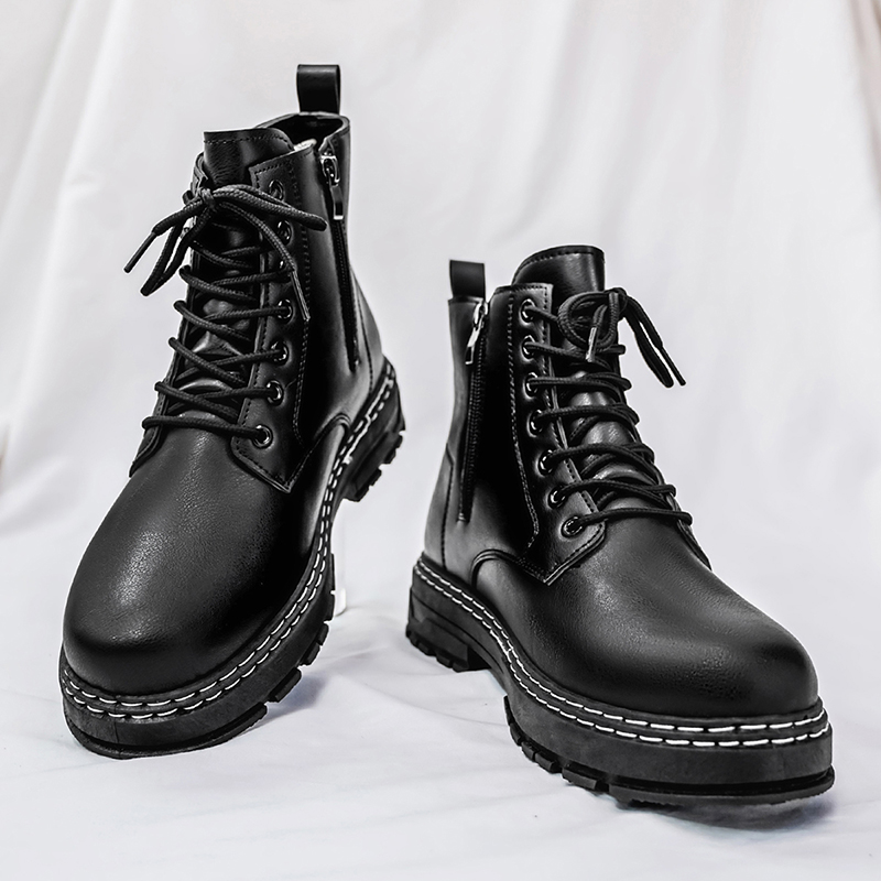 Men's 4-Season Black Patent Le - Suede Ankle Boot avaliação e preço