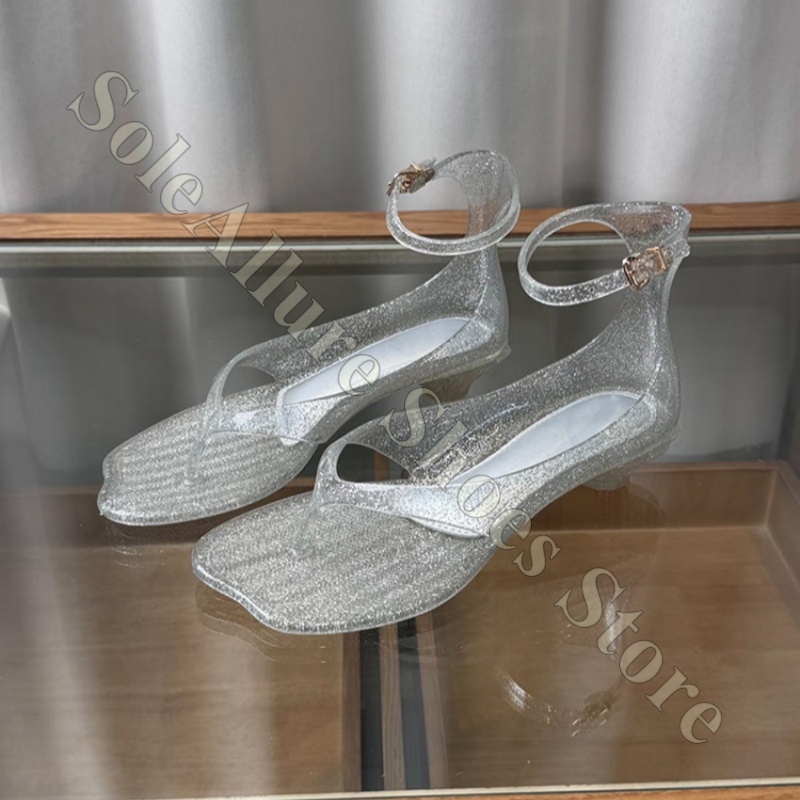 Glitter Jelly Sandals With Ank - Jelly Sandal Women avaliação e preço