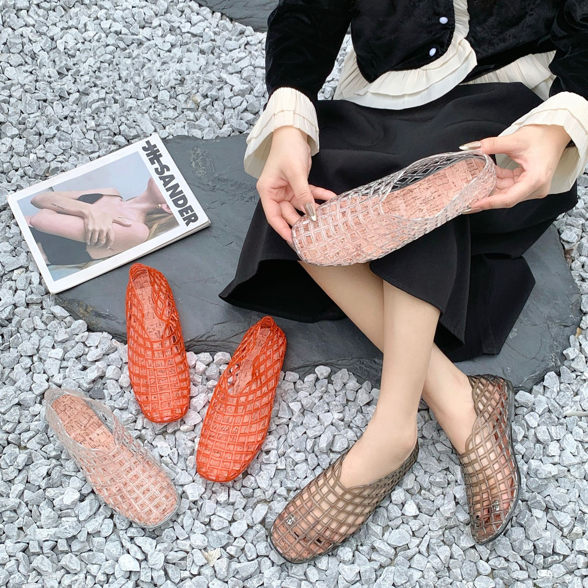 2025 Women's New Flat Sandals  - Jelly Sandal Women avaliação e preço