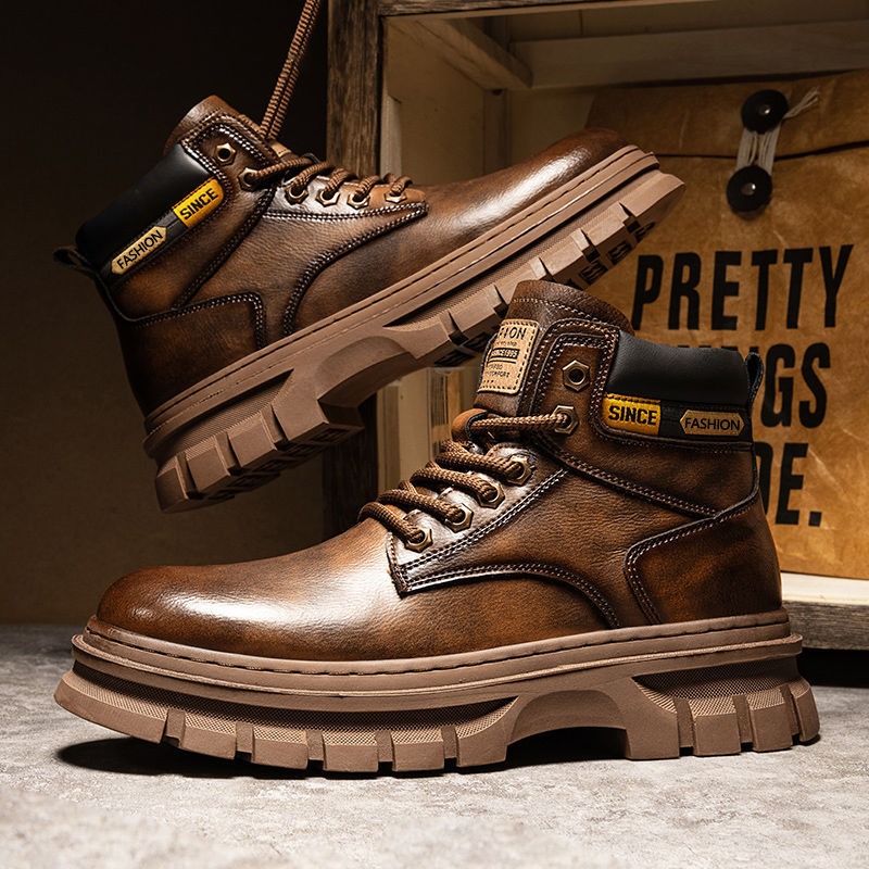 Vintage Men Platform Ankle Boo - Suede Ankle Boot avaliação e preço