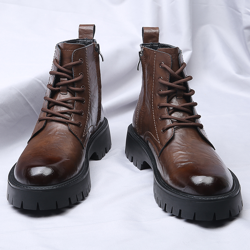 Men Side Zipper High Top Boots - Suede Ankle Boot avaliação e preço