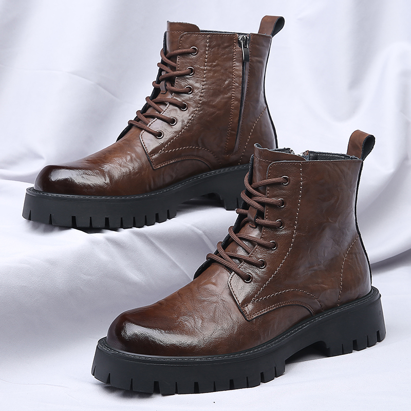 Men Side Zipper High Top Boots - Suede Ankle Boot avaliação e preço
