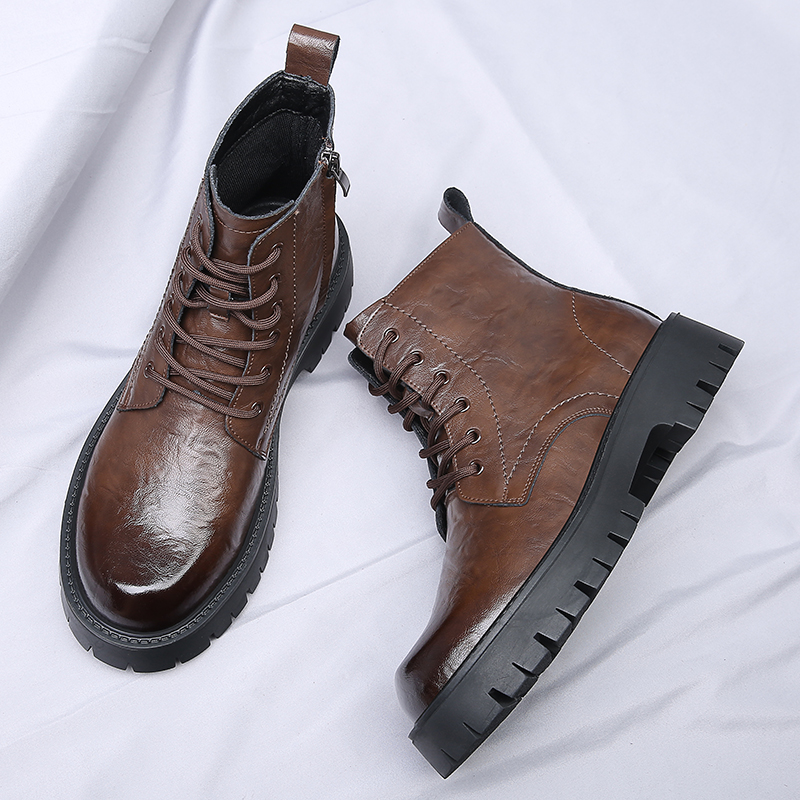 Men Side Zipper High Top Boots - Suede Ankle Boot avaliação e preço