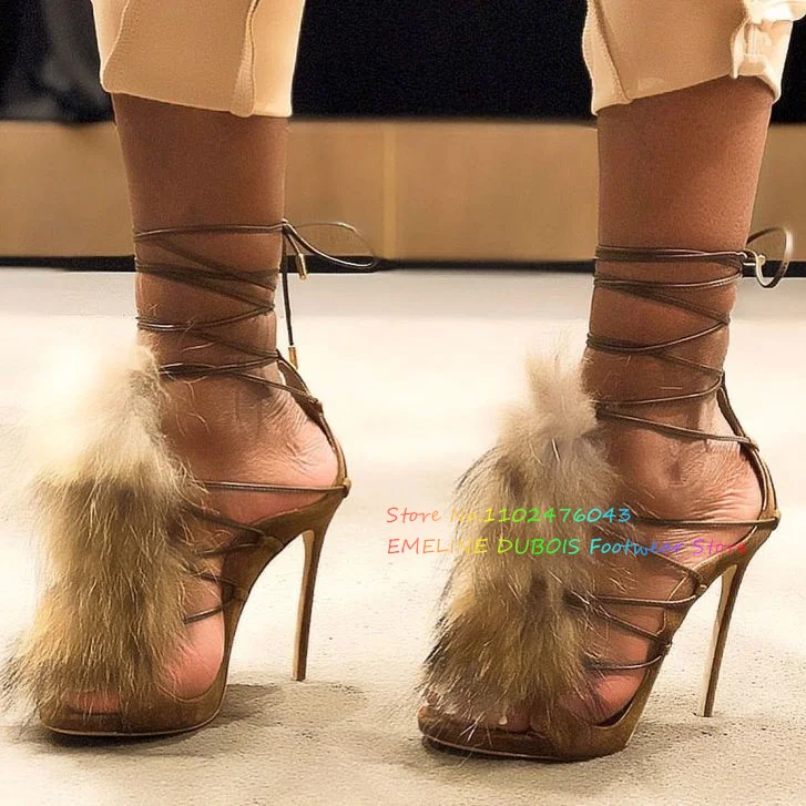 Fur Decor High Heel Ankle Boot - Suede Ankle Boot avaliação e preço