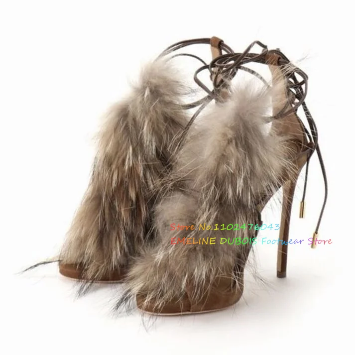 Fur Decor High Heel Ankle Boot - Suede Ankle Boot avaliação e preço