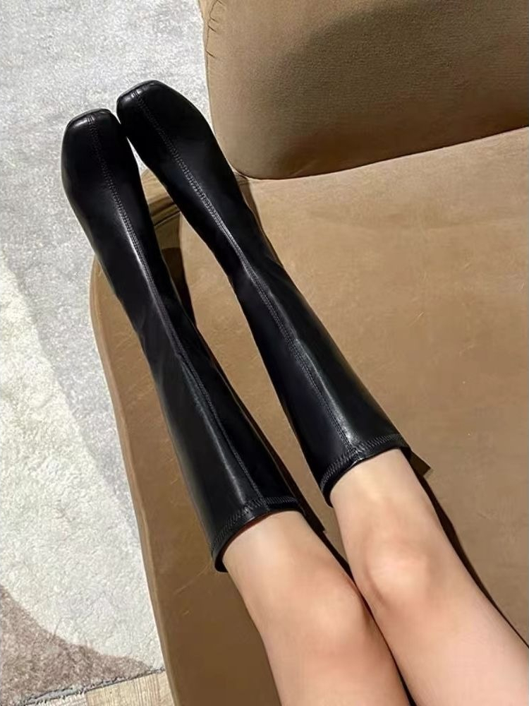 Square Toe Women's Long Boots  - Women'S Shoes For Work avaliação e preço