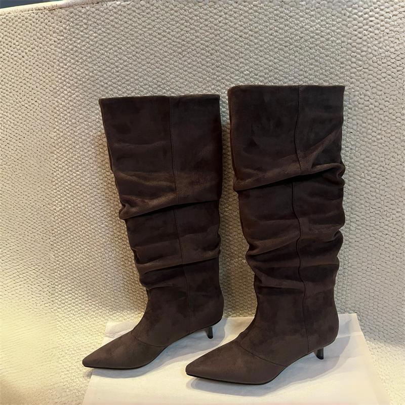 Suede Slouch Knee High Boots W - Suede Ankle Boot avaliação e preço