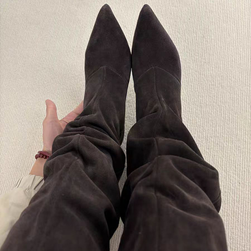 Suede Slouch Knee High Boots W - Suede Ankle Boot avaliação e preço