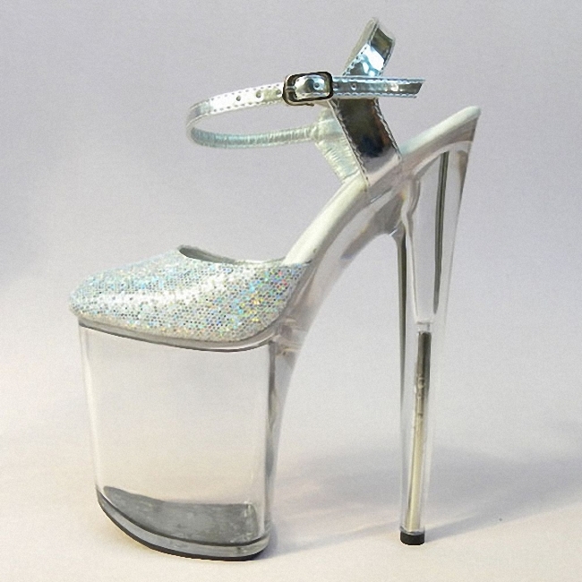 Glitter Silver 8 Inches High H - Women'S Shoes For Work avaliação e preço